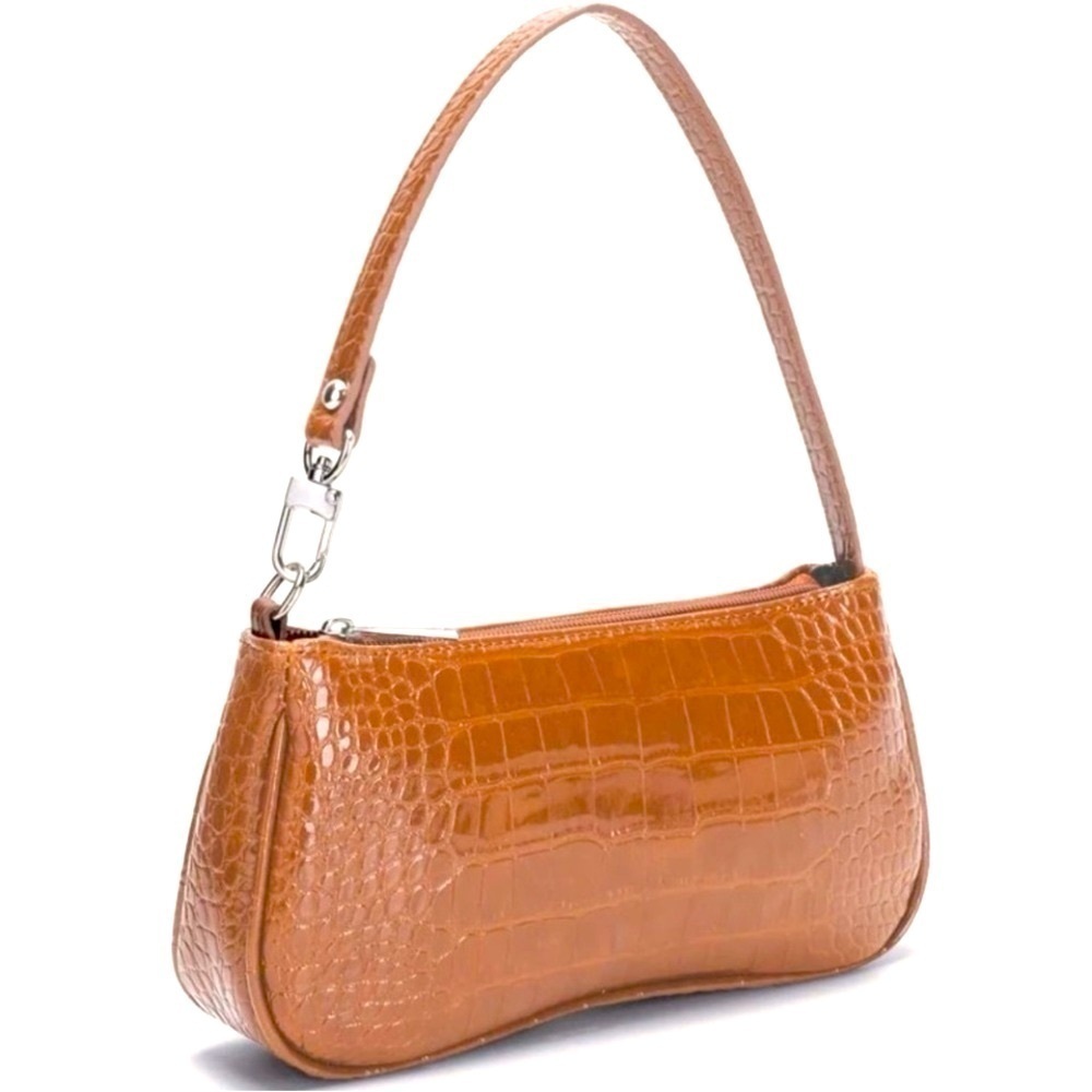 Brown croc embossed baguette bag​​​ - Picture 4 of 5